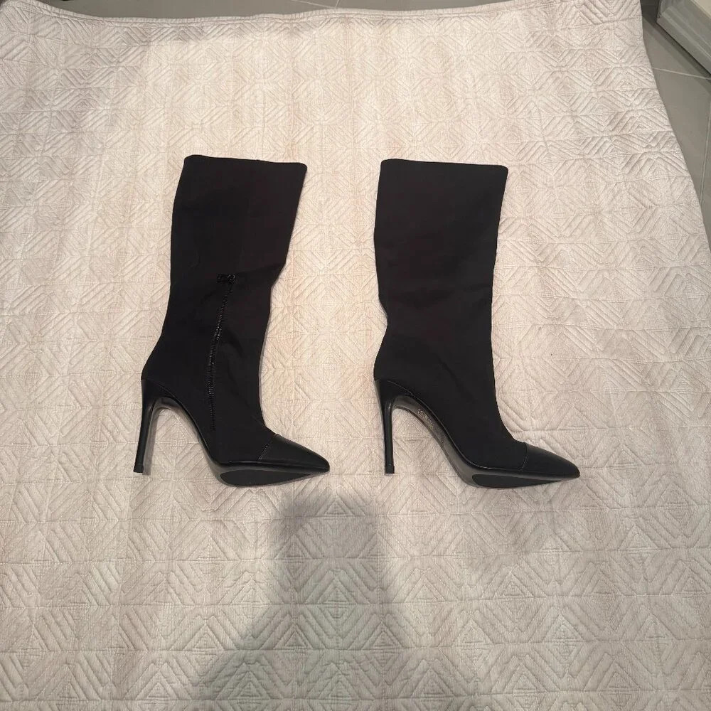 NEW Black Leather Pointed Toe Boots, Rudsak, Size 37 - Picture 3 of 4